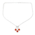 Carnelian pendant necklace, 'Fiery Dangle' - Modern Sterling Silver Pendant Necklace with Carnelian Gems