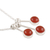 Karneol-Anhänger-Halskette, „Fiery Dangle“ – Moderne Anhänger-Halskette aus Sterlingsilber mit Karneol-Edelsteinen