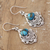 Pendientes colgantes de filigrana en plata de primera ley - Aretes colgantes tradicionales con joyas compuestas de turquesa