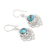 Sterling silver filigree dangle earrings, 'Lagoon Joy' - Traditional Dangle Earrings with Composite Turquoise Jewels