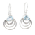 Blaue Topas-Ohrhänger - Moderne polierte Ohrhänger mit 4-Karat-Blautopas-Edelsteinen