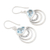 Blue topaz dangle earrings, 'Loyal Orbits' - Modern Polished Dangle Earrings with 4-Carat Blue Topaz Gems