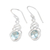Blue topaz dangle earrings, 'Loyal Twists' - Polished Sterling Silver Dangle Earrings with Blue Topaz