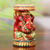 Wood magnet, 'Crimson Ganesha' - Hand-Painted Crimson Ganesha Kadam Wood Magnet (image 2b) thumbail