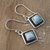 Larimar dangle earrings, 'Peaceful Blue' - Diamond-Shaped Sterling Silver Larimar Dangle Earrings