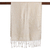 Reversible jamawar silk scarf, 'Magical Beige' - Woven Reversible Jamawar Fringed Silk Scarf in Beige & Ivory