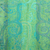Seidentuch - Grüner und türkisfarbener Seidenschal mit Blatt- und klassischen Motiven