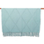 Cotton throw, 'Aquamarine Desire' - Diamond-Patterned Cotton Throw in a Solid Aquamarine Hue