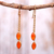 Gold-plated carnelian dangle earrings, 'Sunshine Seeds' - 22k Gold-Plated Dangle Earrings with Natural Carnelian Gems (image 2) thumbail