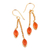 Gold-plated carnelian dangle earrings, 'Sunshine Seeds' - 22k Gold-Plated Dangle Earrings with Natural Carnelian Gems thumbail