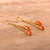 Gold-plated carnelian dangle earrings, 'Sunshine Seeds' - 22k Gold-Plated Dangle Earrings with Natural Carnelian Gems (image 2c) thumbail