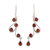Garnet dangle earrings, 'Dancing Passion' - Natural Garnet and Scrolling Sterling Silver Dangle Earrings