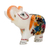 Hand-painted soapstone figurine, 'Elephant Salute' - Hand-Painted Floral Soapstone Elephant Figurine from India