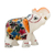 Hand-painted soapstone figurine, 'Elephant Salute' - Hand-Painted Floral Soapstone Elephant Figurine from India