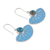 Pendientes colgantes de plata de ley - Pendientes colgantes de color azul pintado con cabujones de turquesa Recon