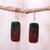 Agate dangle earrings, 'Glamour and Balance' - Agate Cabochon Dangle Earrings with Sterling Silver Hooks (image 2) thumbail