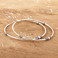 Sterling silver hoop earrings, 'Divine Loops' - Classic Sterling Silver Hoop Earrings in a Polished Finish