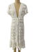 Embroidered vest, 'Romantic Heaven' - Cotton Embroidered Sheer Vest with Floral and Leafy Motifs