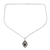 Halskette mit Onyx-Anhänger, 'Mystic Memories'. - Klassische Medaillon-Anhänger-Halskette mit Onyx-Schmuckstück aus Indien