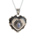 Collar con colgante de medallón de piedra lunar arcoíris - Collar con colgante de medallón de corazón con piedra lunar arcoíris natural