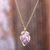 Amethyst pendant necklace, 'Violet Mysticism' - Brass Pendant Necklace with Freeform Amethyst Stone