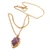 Amethyst pendant necklace, 'Violet Mysticism' - Brass Pendant Necklace with Freeform Amethyst Stone