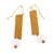 Quartz dangle earrings, 'Palatial Glamour' - Polished Brass Dangle Earrings with Quartz Beads