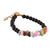 Onyx and quartz beaded bracelet, 'Midnight Gems' - Handcrafted Beaded Bracelet with Onyx and Quartz Gems