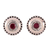 Ohrringe mit Knöpfen Onyxn - Polierte Knopfohrringe aus Sterlingsilber mit rosa Onyx-Edelsteinen