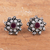Ohrringe mit Knöpfen Onyxn - knopfohrringe aus 925er Silber mit rosa Onyx und Zirkonia