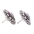 Knopfohrringe aus Onyx und Zirkonia - Rosa Onyx-Ohrringe mit kubischen Zirkonia und silbernen Blumenknöpfen