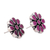 Ohrringe mit Knöpfen Onyxn - Blumenknopf-Ohrringe aus Sterlingsilber mit rosa Onyxsteinen
