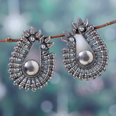 Sterling silver drop earrings, 'Beauty Heritage' - Classic Sterling Silver Drop Earrings in Polished Finish