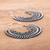 Sterling silver hoop earrings, 'Heaven's Peacock' - Peacock-Inspired Sterling Silver Hoop Earrings from India