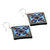 Ceramic dangle earrings, 'Serene Kaleidoscope' - Hand-Painted Geometric Floral Blue Ceramic Dangle Earrings