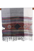 Bufanda de viscosa bordada - Bufanda tejida de viscosa con bordado en gris, blanco y rojo