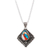 Sterling silver pendant necklace, 'Colorful Kite' - Kite-Shaped Recon Turquoise Pendant Necklace from India