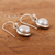 Cultured pearl dangle earrings, 'Happy Pearl' - Cream Cultured Pearl and Sterling Silver Dangle Earrings (image 2c) thumbail