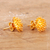 Pendientes de botón chapados en oro - Modernos aretes pulidos chapados en oro de 22k de la India