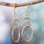 Gold-plated dangle earrings, 'Golden Loop' - 22k Gold-Plated Sterling Silver Loop Dangle Earrings (image 2) thumbail