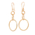 Gold-plated dangle earrings, 'Golden Loop' - 22k Gold-Plated Sterling Silver Loop Dangle Earrings thumbail