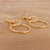 Gold-plated dangle earrings, 'Golden Loop' - 22k Gold-Plated Sterling Silver Loop Dangle Earrings (image 2c) thumbail