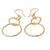 Gold-plated dangle earrings, 'Golden Loop' - 22k Gold-Plated Sterling Silver Loop Dangle Earrings (image 2d) thumbail