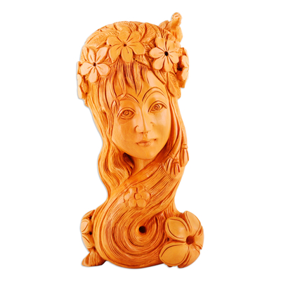 Escultura de madera - Escultura de madera de Kadam tallada a mano de la madre naturaleza