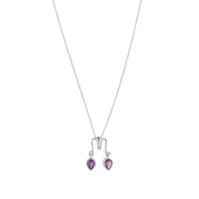 Amethyst pendant necklace, 'Wise Reflection' - Polished Classic One-Carat Amethyst Pendant Necklace