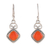 Carnelian dangle earrings, 'Classic Confidence' - Classic Sterling Silver and Carnelian Dangle Earrings thumbail