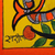 Madhubani painting, 'Harmonious Dance' - Vegetable Dye Orange Madhubani Painting of Birds and Fish