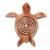 Wood maze game, 'Turtle Roads' - Turtle-Shaped Polished Acacia Wood Labyrinth Game from India
