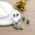 conjunto de joyas de peridoto - Collar y aretes de peridoto y turquesa compuesta