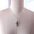 Carnelian and garnet pendant necklace, 'Romances' - Two-Carat Carnelian and Garnet Pendant Necklace from India